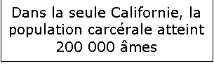 Zone de Texte: Dans la seule Californie, la population carcrale atteint 200 000 mes